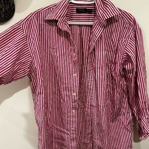 Ralph Lauren pink and white striped shirt